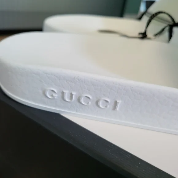 Gucci White, Green, and Red Sandals